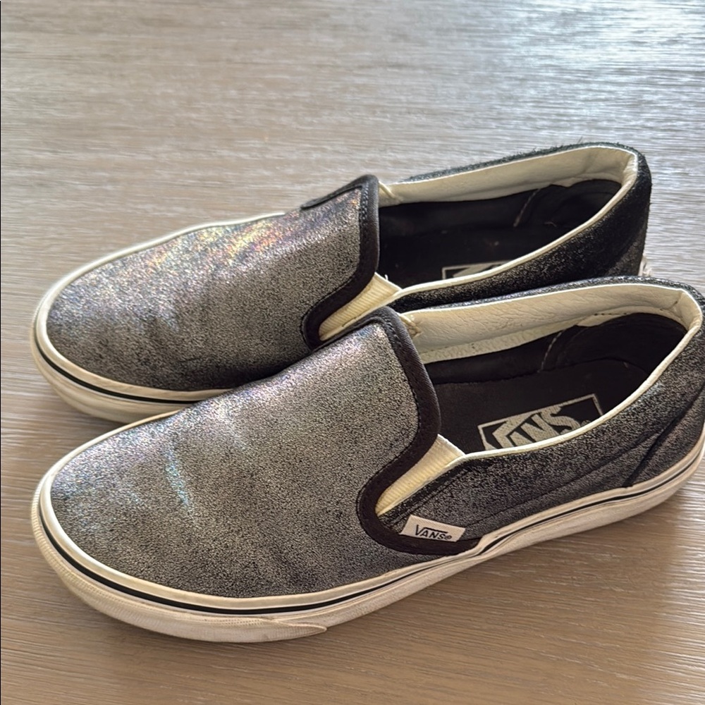 Vans Dark Silver Slip-On Sneakers